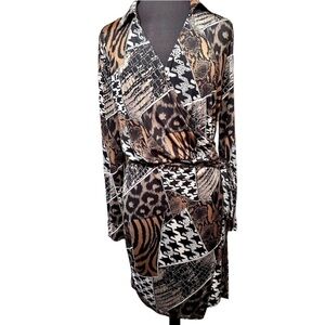 S-12 S-twelve wrap around long sleeve dress size large